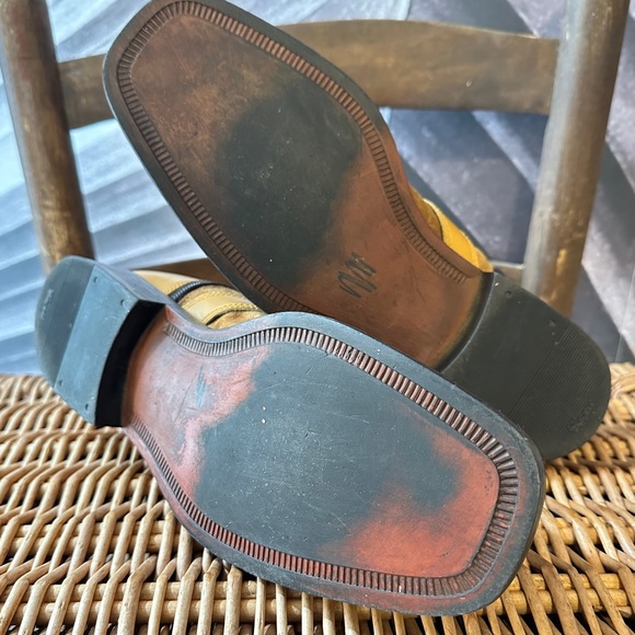 Marco Vicci Boots 10.5 Mustard Tan Suede & Leather Ankle Zip Close Strap Detail - Picture 5 of 16